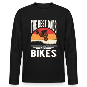 Fahrrad Vater Fahrradtour Papa Radfahrer - Männer Premium Bio Langarmshirt - Schwarz - Vorne - Nico (187cm)