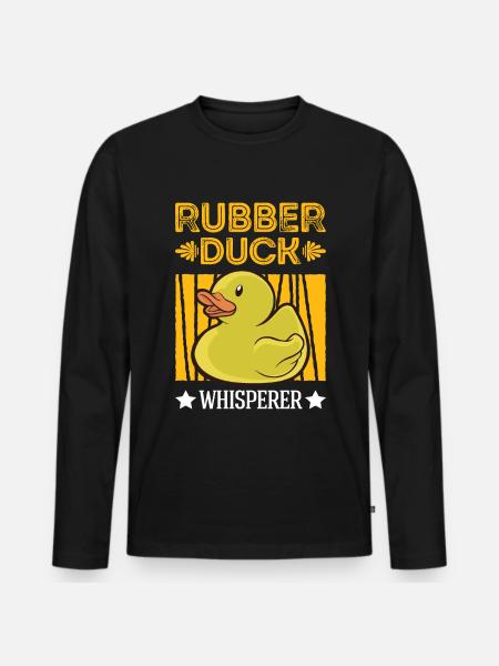 Caoutchouc Canard Chuchoteur Gummiente - T-shirt manches longues Premium bio Homme - noir