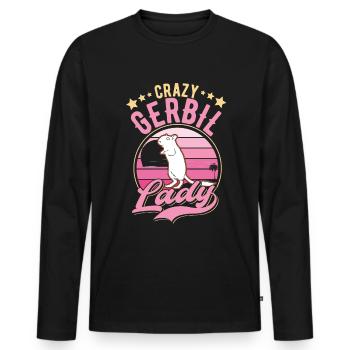 Crazy Gerbil Lady Racing Rat Gerbil - T-shirt manches longues Premium bio Homme - noir - Devant - Nico (187cm)