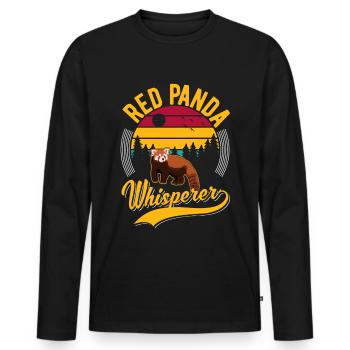 Red Panda Whisperer Roter Panda - Männer Premium Bio Langarmshirt - Schwarz - Vorne - Nico (187cm)