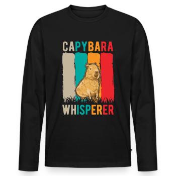 Capybara Whisperer - Männer Premium Bio Langarmshirt - Schwarz - Vorne - Nico (187cm)
