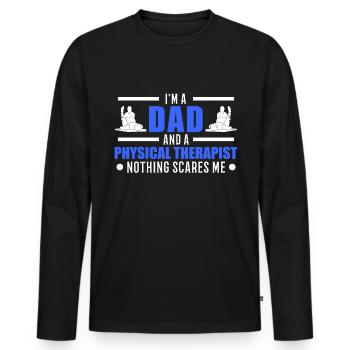 Physiotherapist Father Physical Therapist Physio - Men's Premium Organic Long Sleeve Shirt - black - Front - Nico (187cm)