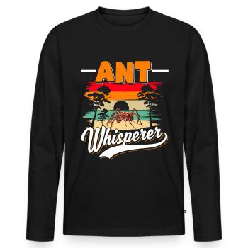 Fourmis Chuchoteur Fourmis Fourmis Ferme - T-shirt manches longues Premium bio Homme - noir - Devant - Nico (187cm)