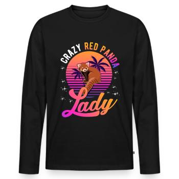 Crazy Red Panda lady Roter Panda - Men's Premium Organic Long Sleeve Shirt - black - Front - Nico (187cm)