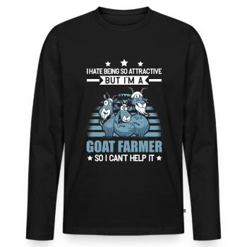 Ziegenhirte Attraktiv Ziegen Ziegenzüchter Ziege - Männer Premium Bio Langarmshirt - Schwarz - Vorne - Nico (187cm)