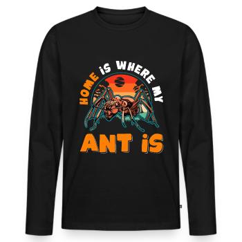 Home is where my Ant is Anthill Ants - Men's Premium Organic Long Sleeve Shirt - black - Front - Nico (187cm)