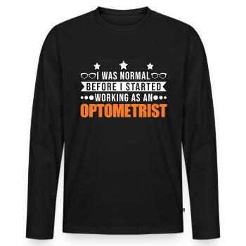 Optiker Optometrist Augenoptiker - Männer Premium Bio Langarmshirt - Schwarz - Vorne - Nico (187cm)