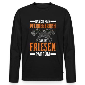 Friesen Pferd Parfüm Friesenpferd - Männer Premium Bio Langarmshirt - Schwarz - Vorne - Nico (187cm)