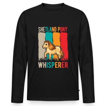 Shetland Pony Whisperer Shetland-Pony Shetty - Men's Premium Organic Long Sleeve Shirt - black - Front - Nico (187cm)