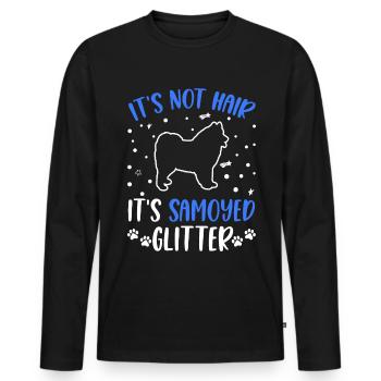 It's not Hair It's Samoyed Glitter Samojede - Men's Premium Organic Long Sleeve Shirt - black - Front - Nico (187cm)