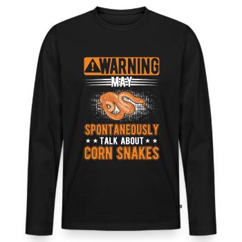 Peut parler spontanément des serpents de maïs - T-shirt manches longues Premium bio Homme - noir - Devant - Nico (187cm)