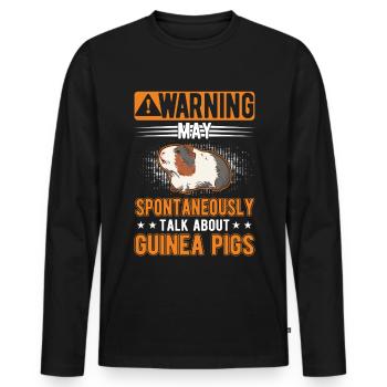 Cochon d’Inde Cadeau Cochon d’Inde - T-shirt manches longues Premium bio Homme - noir - Devant - Nico (187cm)