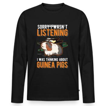 Guinea Pig Gift Guinea Pig - Men's Premium Organic Long Sleeve Shirt - black - Front - Nico (187cm)