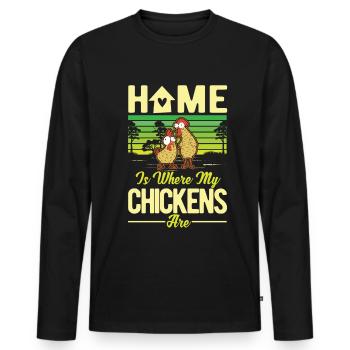 Chickens Home Chicken Chicken Chicken - Men's Premium Organic Long Sleeve Shirt - black - Front - Nico (187cm)
