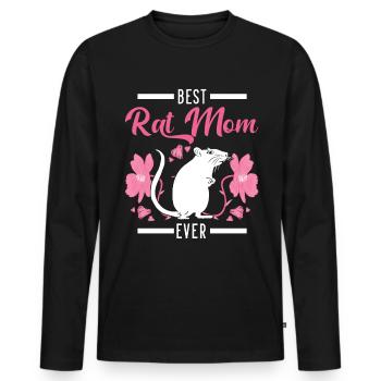 Ratten Mama Rattenbesitzerin Ratten Mädchen - Männer Premium Bio Langarmshirt - Schwarz - Vorne - Nico (187cm)
