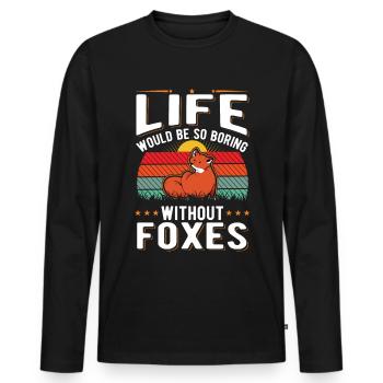 La vie serait si ennuyeuse sans Foxes Fuchs - T-shirt manches longues Premium bio Homme - noir - Devant - Nico (187cm)