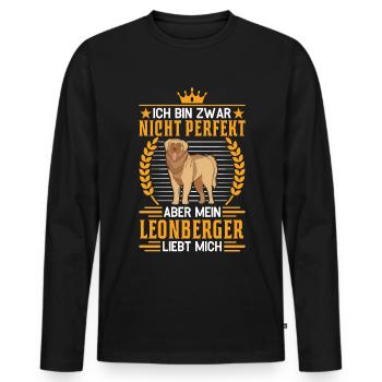Leonberger - Männer Premium Bio Langarmshirt - Schwarz - Vorne - Nico (187cm)