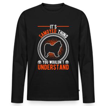 C’est un truc Samoyède Samojede - T-shirt manches longues Premium bio Homme - noir - Devant - Nico (187cm)