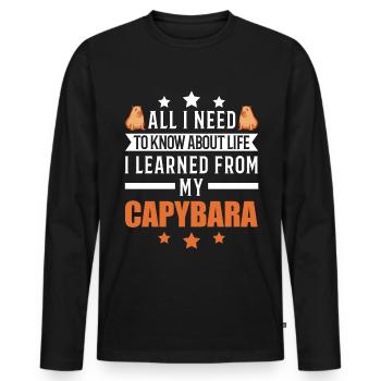 Capybara Wasserschwein Capibara - Men's Premium Organic Long Sleeve Shirt - black - Front - Nico (187cm)