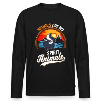 Les mouffettes sont mes animaux spirituels Les mouffettes - T-shirt manches longues Premium bio Homme - noir - Devant - Nico (187cm)