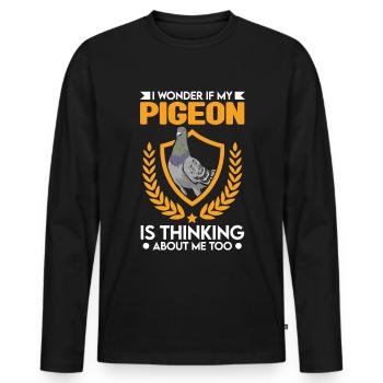 Taube Taubenzüchter Stadttaube - Männer Premium Bio Langarmshirt - Schwarz - Vorne - Nico (187cm)