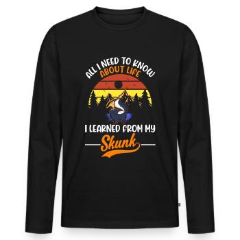 Stinktier Skunk - Männer Premium Bio Langarmshirt - Schwarz - Vorne - Nico (187cm)
