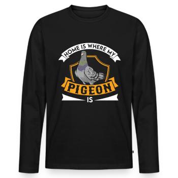 Taube Zuhause Taubenzüchter Stadttaube - Männer Premium Bio Langarmshirt - Schwarz - Vorne - Nico (187cm)