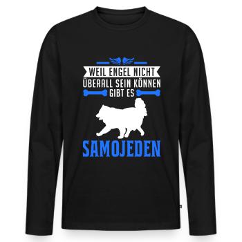 Samojede Engel Schlittenhund - Männer Premium Bio Langarmshirt - Schwarz - Vorne - Nico (187cm)