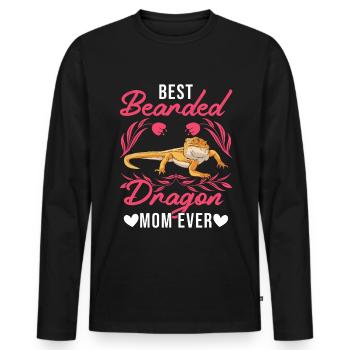 Best Bearded Dragon Mom Ever Bartagamen Mama - Men's Premium Organic Long Sleeve Shirt - black - Front - Nico (187cm)