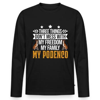 Podenco Freedom Family Spanish Greyhound - Men's Premium Organic Long Sleeve Shirt - black - Front - Nico (187cm)