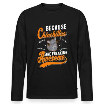Parce que les chinchillas sont impressionnants - T-shirt manches longues Premium bio Homme - noir - Devant - Nico (187cm)