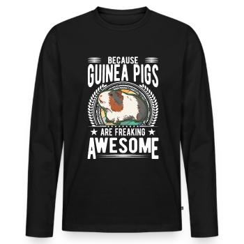 Cochon d’Inde Cadeau Cochon d’Inde - T-shirt manches longues Premium bio Homme - noir - Devant - Nico (187cm)