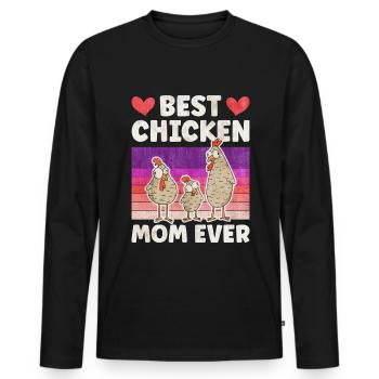Meilleure maman de poulet jamais Hühner Mama - T-shirt manches longues Premium bio Homme - noir - Devant - Nico (187cm)