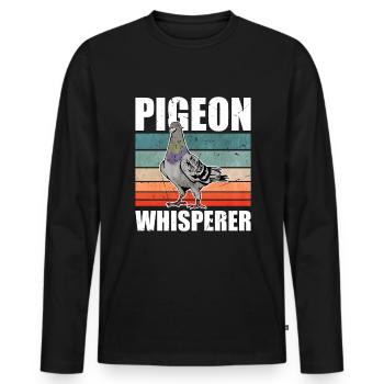 Pigeon Whisperer Pigeon Fancier Carrier Pigeon - Men's Premium Organic Long Sleeve Shirt - black - Front - Nico (187cm)