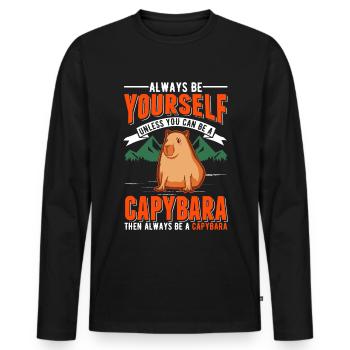 Soyez toujours vous-même Sauf si vous pouvez être un Capybara - T-shirt manches longues Premium bio Homme - noir - Devant - Nico (187cm)