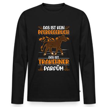 Trakehner Parfüm - Männer Premium Bio Langarmshirt - Schwarz - Vorne - Nico (187cm)