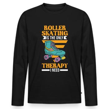 Roller Skates Therapy Roller Skating Roller Skates - Men's Premium Organic Long Sleeve Shirt - black - Front - Nico (187cm)