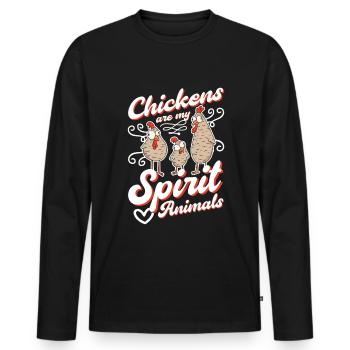 Hühner Spirit Animal Poulet Hühnchen - T-shirt manches longues Premium bio Homme - noir - Devant - Nico (187cm)