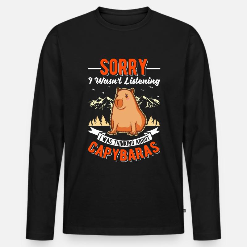 Capybara Gift Capybara Capibara - Men's Premium Organic Long Sleeve Shirt - black