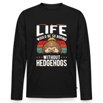 La vie serait si ennuyeuse sans Hedgehogs Hedgehog - T-shirt manches longues Premium bio Homme - noir - Devant - Nico (187cm)