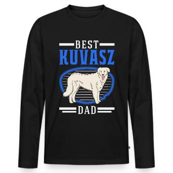 Meilleur Kuvasz Dog Dad - T-shirt manches longues Premium bio Homme - noir - Devant - Nico (187cm)