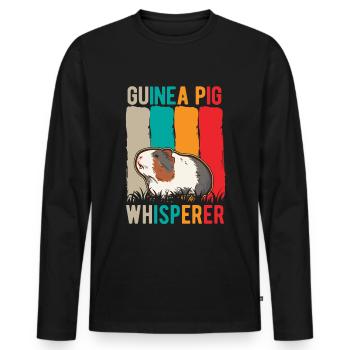 Cochon d’Inde Whisperer Meerschweinchen Flüsterer - T-shirt manches longues Premium bio Homme - noir - Devant - Nico (187cm)