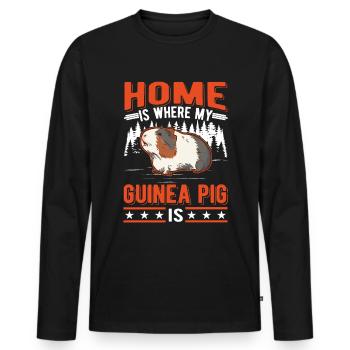 Cochon d’Inde maison Cochon d’Inde - T-shirt manches longues Premium bio Homme - noir - Devant - Nico (187cm)