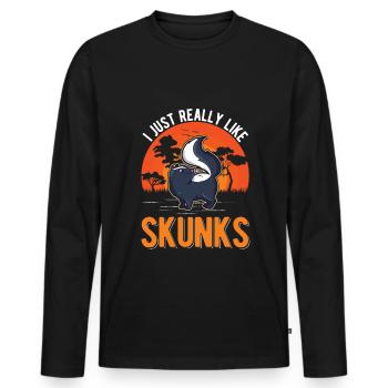 J’aime vraiment la mouffette de Skunk - T-shirt manches longues Premium bio Homme - noir - Devant - Nico (187cm)