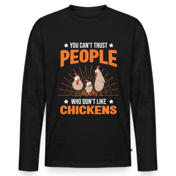 Chicken Saying Chicken Farmer Chicken Chicken - Men's Premium Organic Long Sleeve Shirt - black - Front - Nico (187cm)