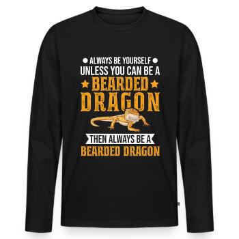 Bartagame Bearded Dragon - Männer Premium Bio Langarmshirt - Schwarz - Vorne - Nico (187cm)