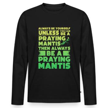 Mante religieuse mante mante mante mante - T-shirt manches longues Premium bio Homme - noir - Devant - Nico (187cm)