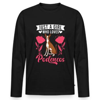 Juste une fille qui aime Podencos Girls - T-shirt manches longues Premium bio Homme - noir - Devant - Nico (187cm)