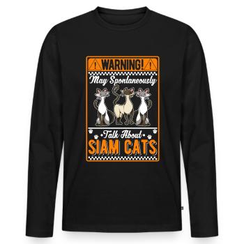 Siamese Cat Gift Siamese Cat Siam Cat - Men's Premium Organic Long Sleeve Shirt - black - Front - Nico (187cm)