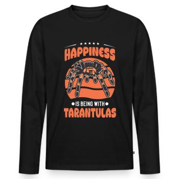Happiness is being with Tarantulas Tarantel - Männer Premium Bio Langarmshirt - Schwarz - Vorne - Nico (187cm)